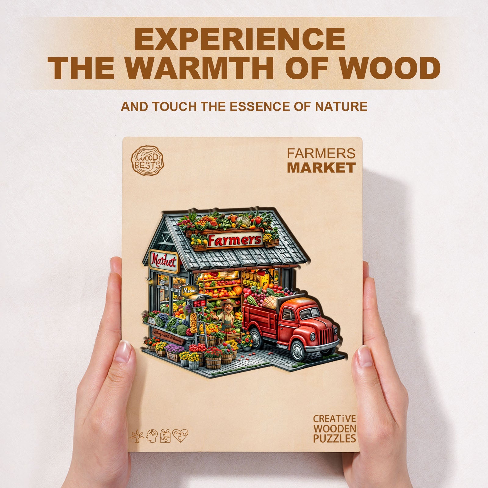 Bauern und Markt Holzpuzzle