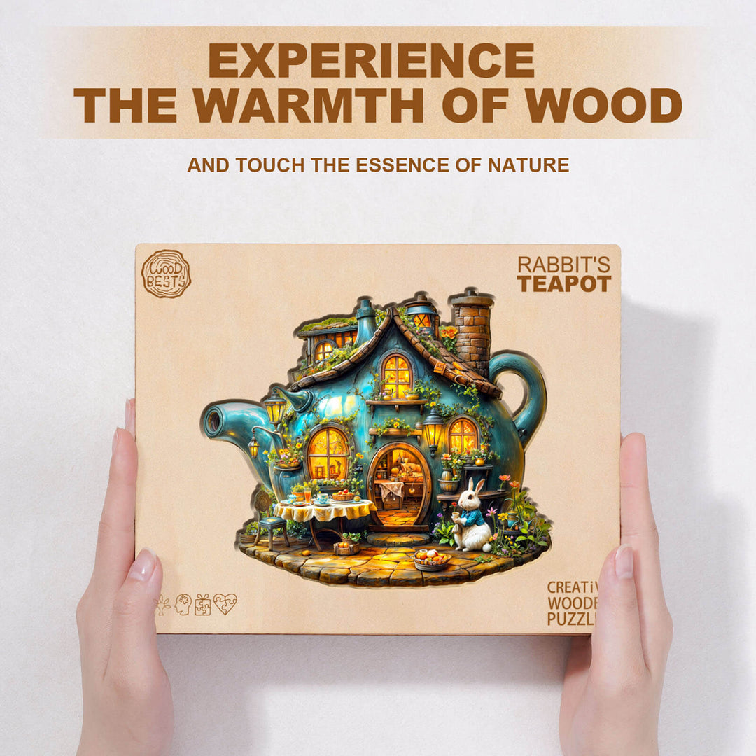 Hasen-Teekanne Holzpuzzle