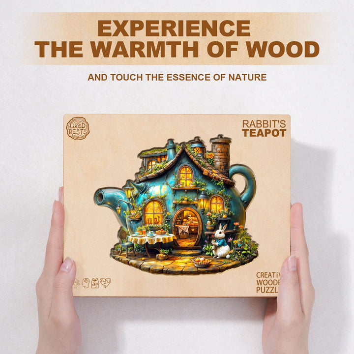 Hasen-Teekanne Holzpuzzle