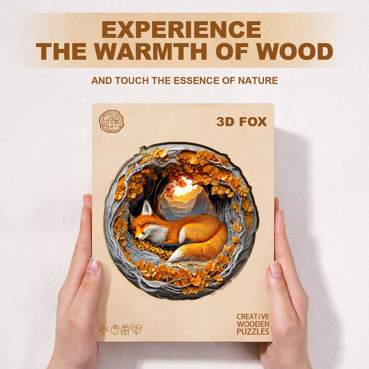 3D Fuchs Holzpuzzle