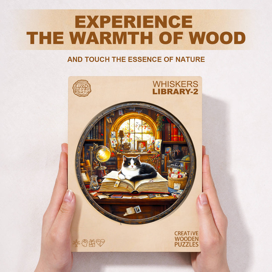 Whiskers Library-2 Wooden Jigsaw Puzzle