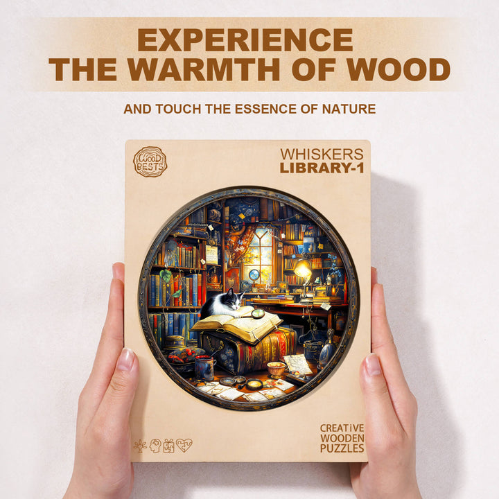 Whiskers Library-1 Wooden Jigsaw Puzzle