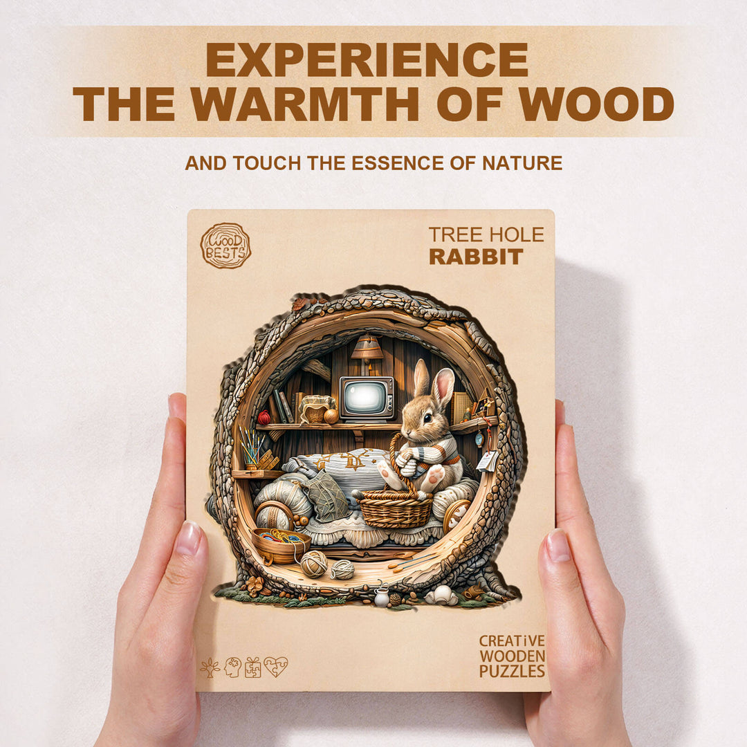 Tree Hole Rabbit Wooden Jigsaw Puzzle