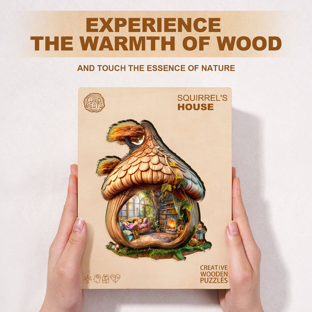 Eichhörnchen-Haus Holzpuzzle
