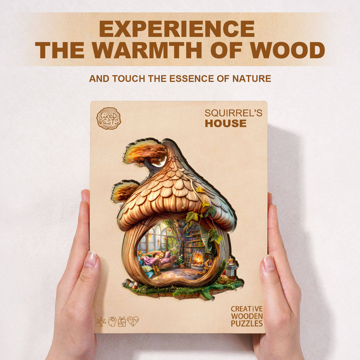Eichhörnchen-Haus Holzpuzzle