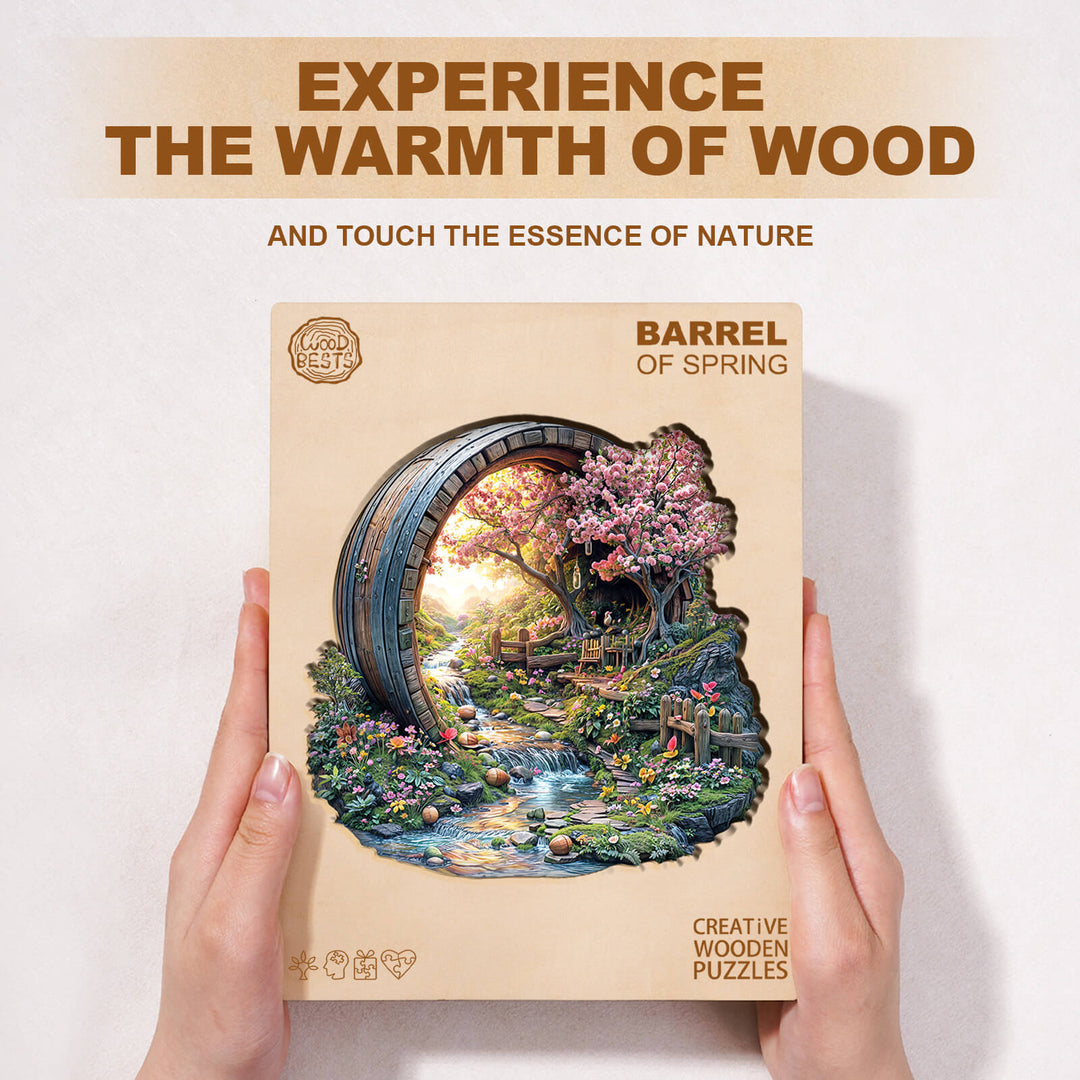 Frühlingsfass Holzpuzzle