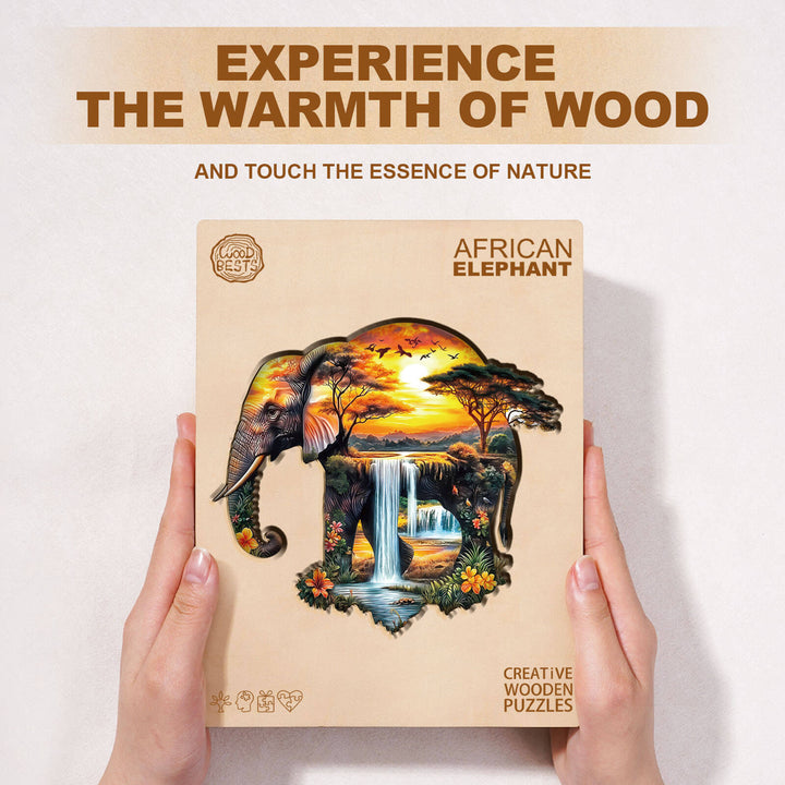 Afrikanischer-Elefant Holzpuzzle
