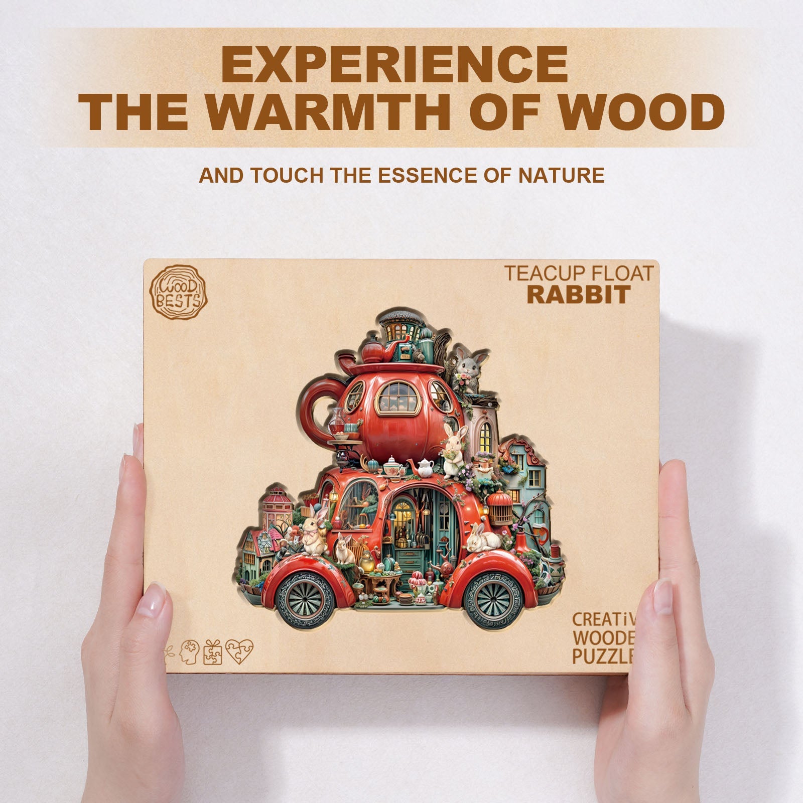 Teetassen-Schweberabbit Holzpuzzle