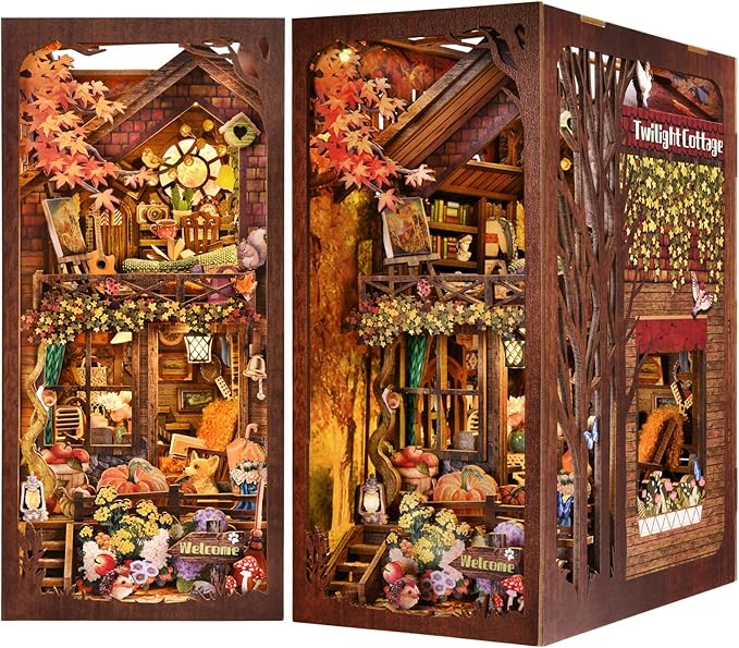 Dämmerungshäuschen - 3D Bücherregal-Diorama zum Selberbauen