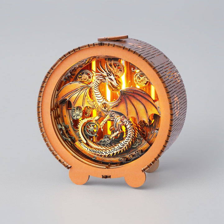Mechanischer Drachen - 3D Holz Nachtlicht Bausatz