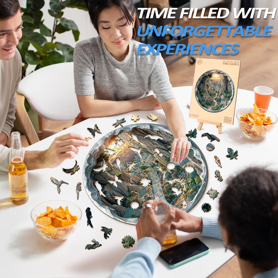 3D vision inside the cave-2 Wooden Jigsaw Puzzle - By Woodbests