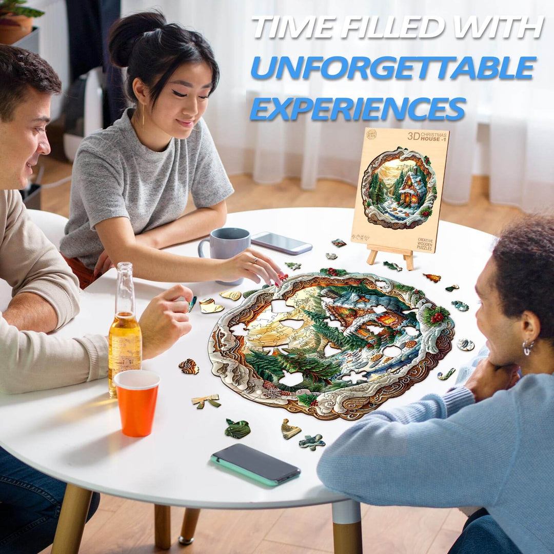 3D Christmas House-1 Wooden Jigsaw Puzzle - By Woodbests