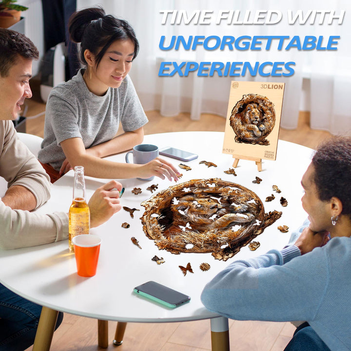 3D Lion Wooden Jigsaw Puzzle - By Woodbests