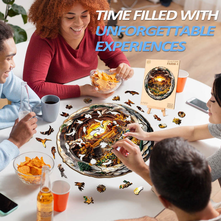 3D Autumn Farm-1 Wooden Jigsaw Puzzle - Woodbests