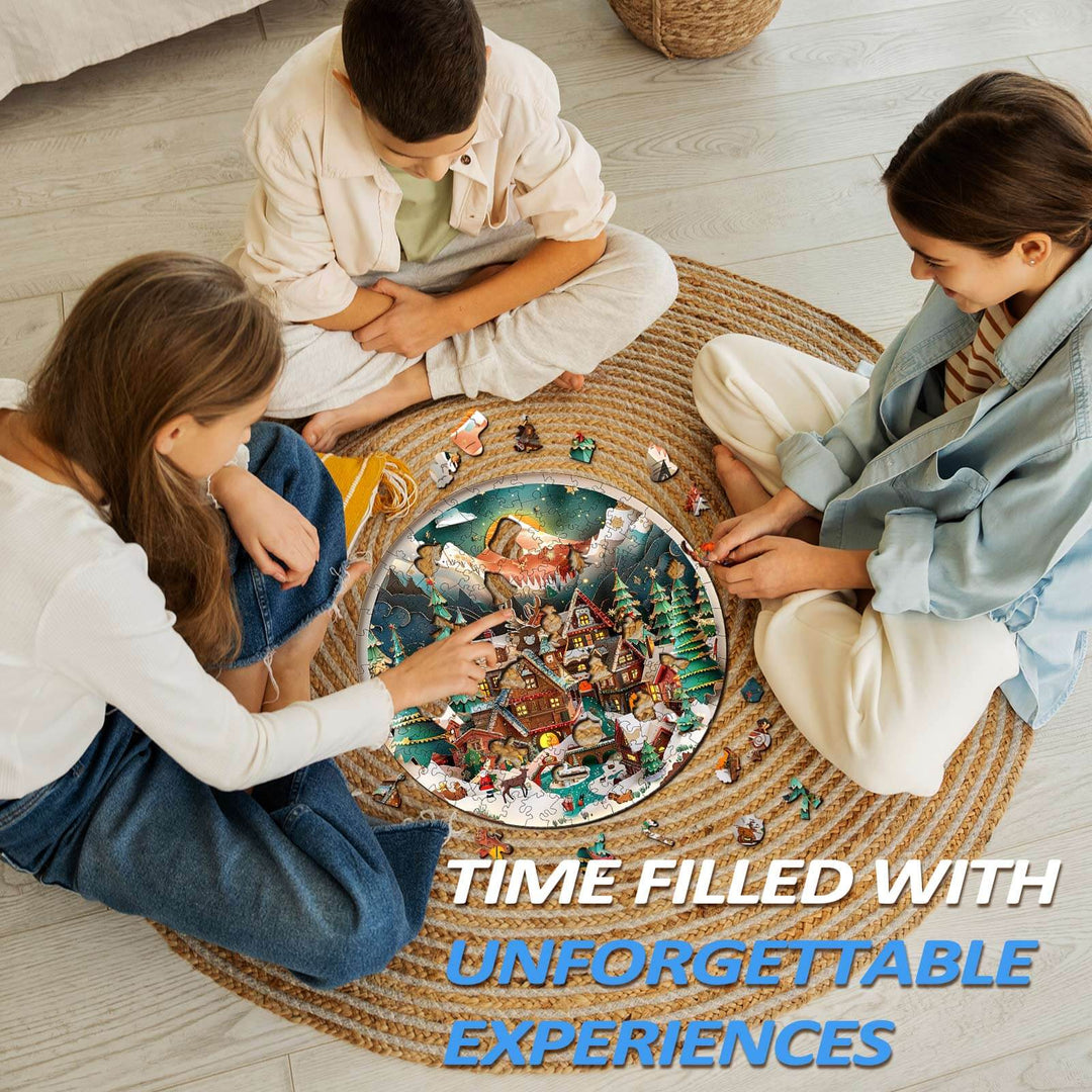 3D Christmas Town Wooden Jigsaw Puzzle - Woodbests