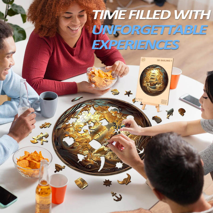 3D Sailing-1 Wooden Jigsaw Puzzle - By Woodbests