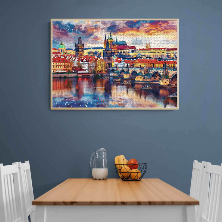 Sunset City Scenery 500 / 1000 Piece Puzzle - Woodbests