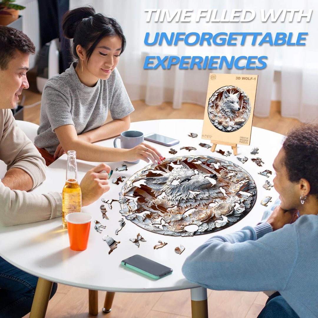 3D Wolf-1 Wooden Jigsaw Puzzle - Woodbests