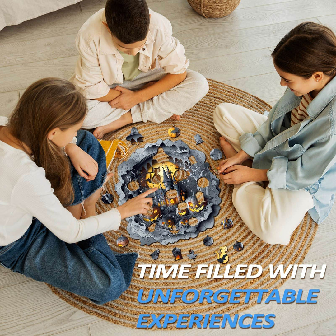 3D Halloween Castle-1 Wooden Jigsaw Puzzle - Woodbests