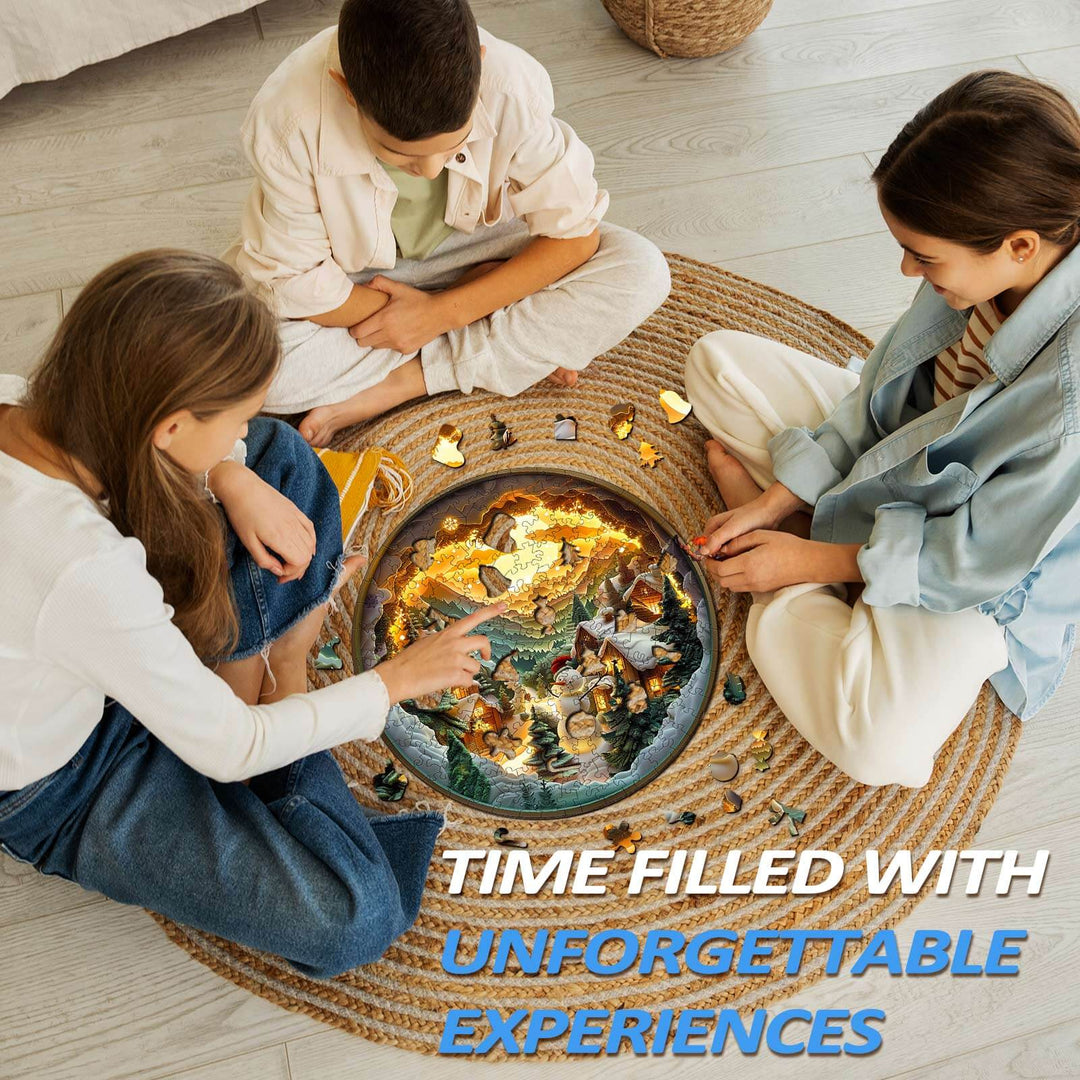 3D Christmas Village Wooden Jigsaw Puzzle - Woodbests