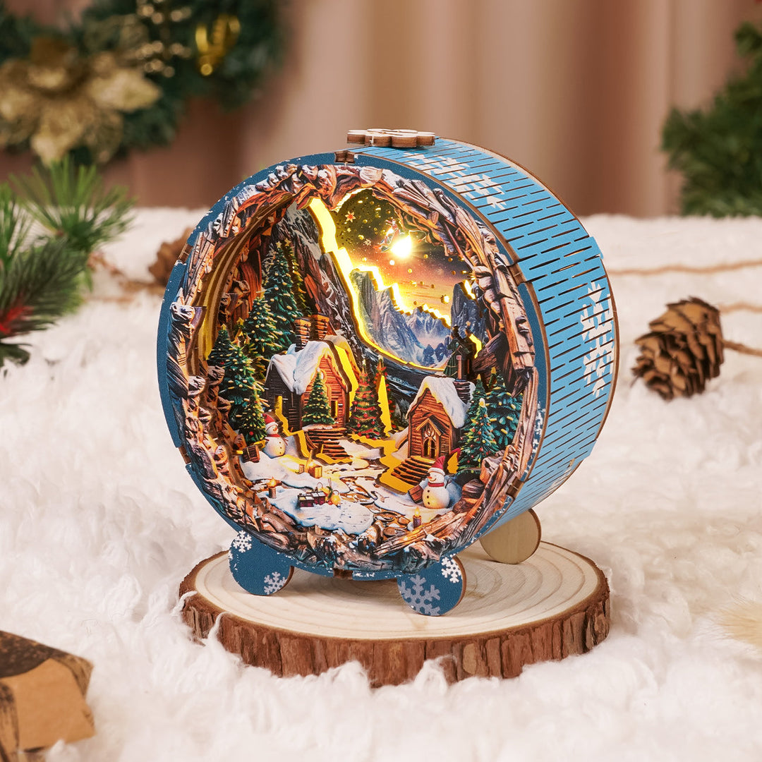 Weihnachtsdorf - 3D Holz Nachtlicht Bausatz