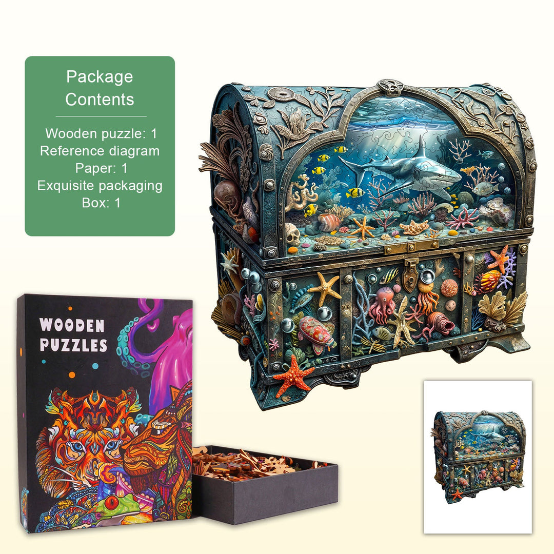 3D-Schatztruhe-Ozean-2 Holzpuzzle