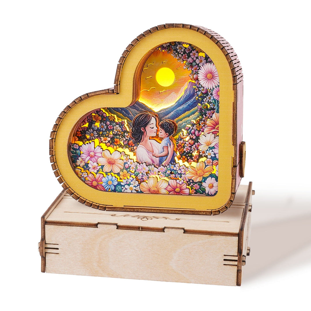 Der warme Schein mütterlicher Liebe - 3D Holz Nachtlicht Bausatz