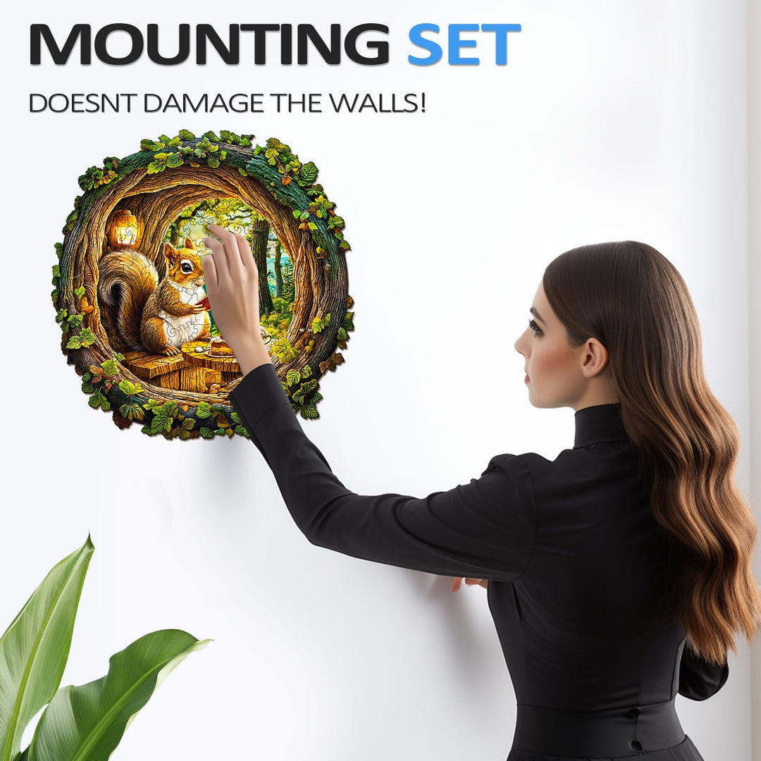 3D Squirrel in The Cave-1 Wooden Jigsaw Puzzle - By Woodbests