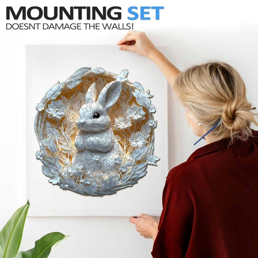 3D Paper Rabbit Wooden Jigsaw Puzzle - By Woodbests