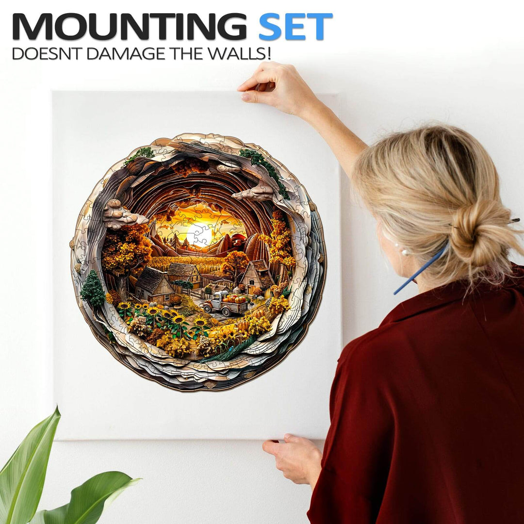 3D Autumn Farm-1 Wooden Jigsaw Puzzle - Woodbests