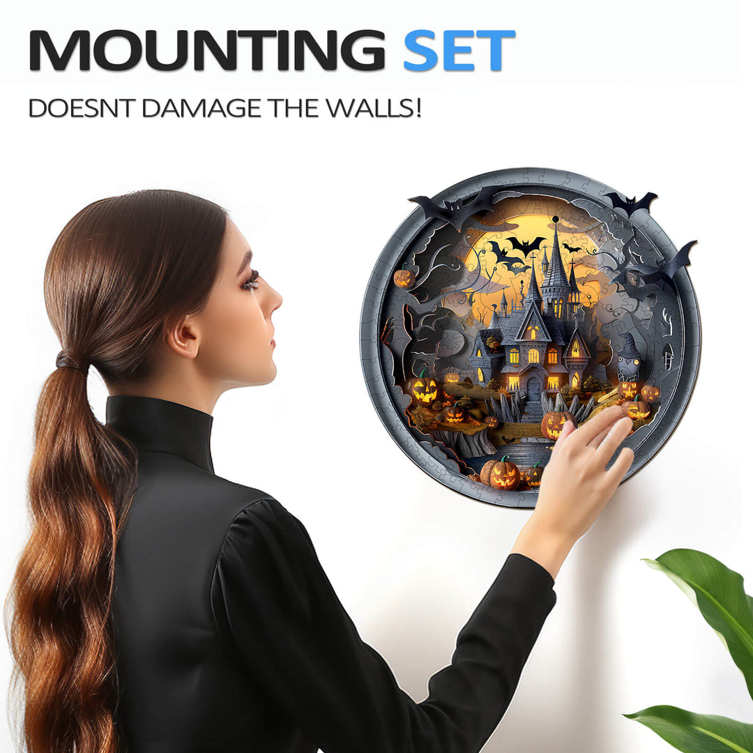 3D Halloween Castle-3 Wooden Jigsaw Puzzle - Woodbests