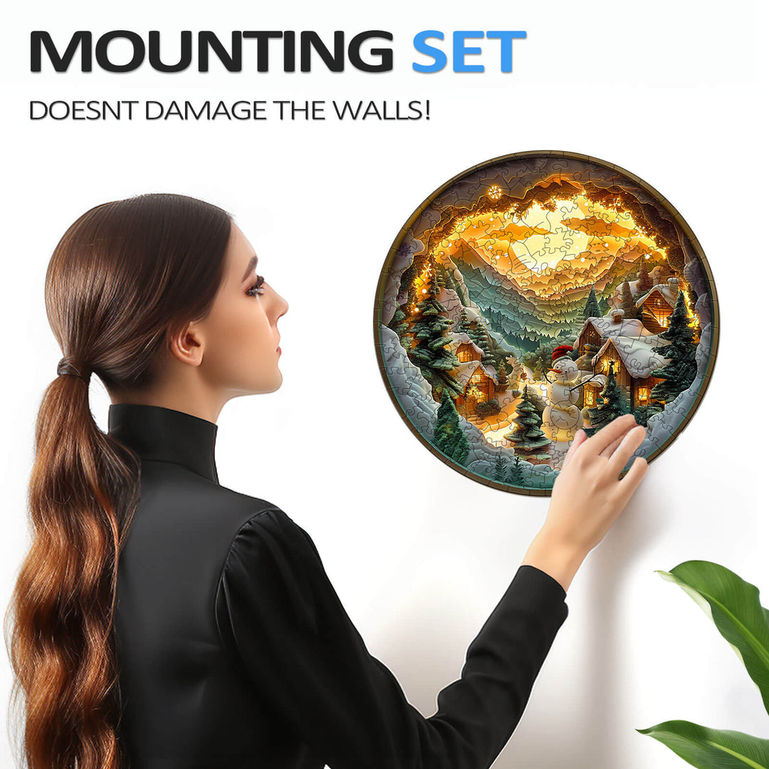 3D Christmas Village Wooden Jigsaw Puzzle - Woodbests