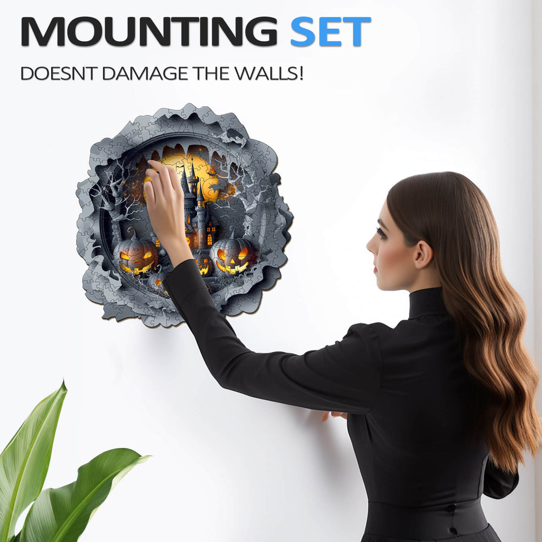 3D Halloween Castle-1 Wooden Jigsaw Puzzle - Woodbests