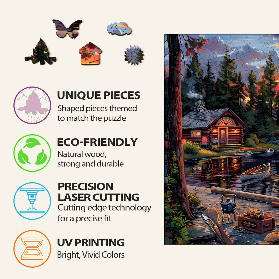 Canoe Lake-1 Wooden Jigsaw Puzzle - By Woodbests
