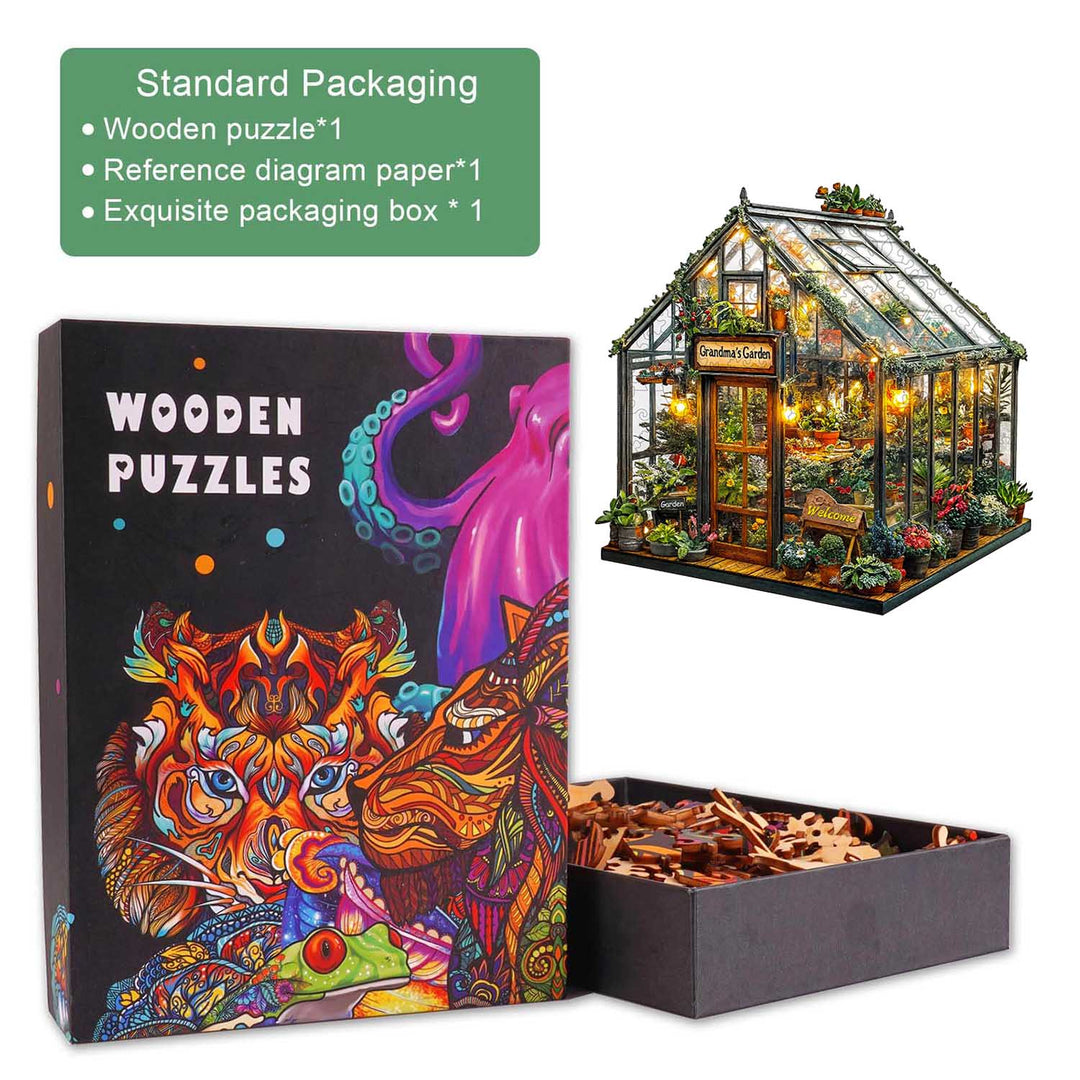 Oma-Garten Holzpuzzle