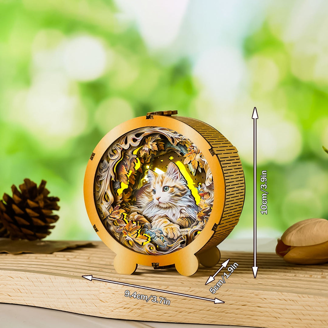 Zauberkatzen - 3D Holz Nachtlicht Bausatz