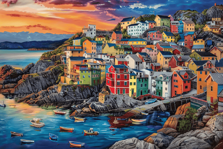 Harbor Towns 500 / 1000 Piece Puzzle - By Woodbests