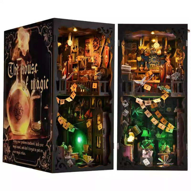 Zauberlehrlings-Labor - 3D Bücherregal-Diorama zum Selberbauen