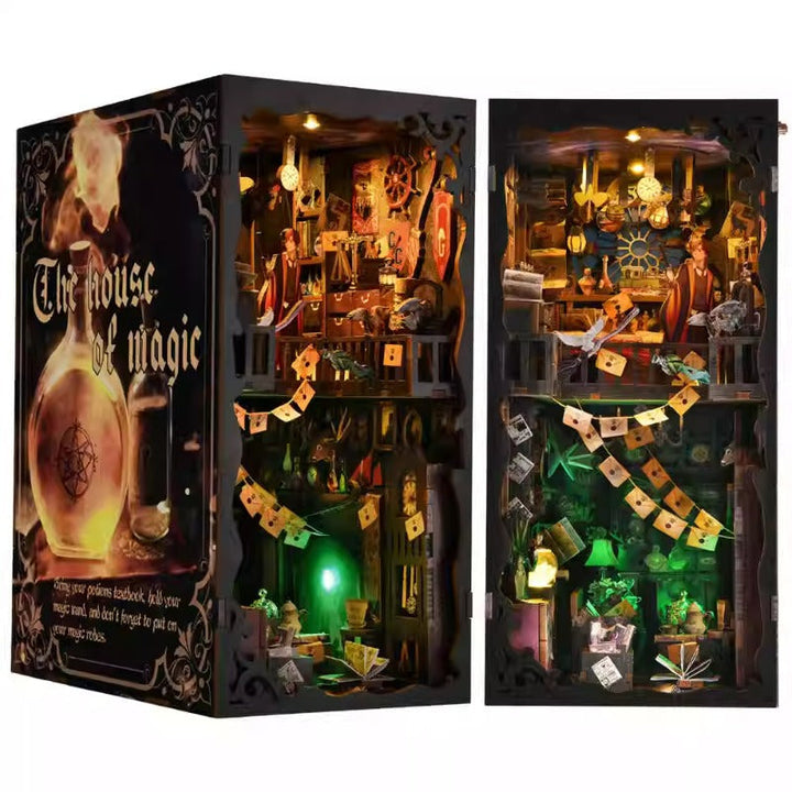 Zauberlehrlings-Labor - 3D Bücherregal-Diorama zum Selberbauen