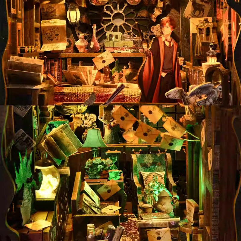 Zauberlehrlings-Labor - 3D Bücherregal-Diorama zum Selberbauen