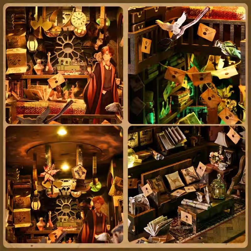 Zauberlehrlings-Labor - 3D Bücherregal-Diorama zum Selberbauen