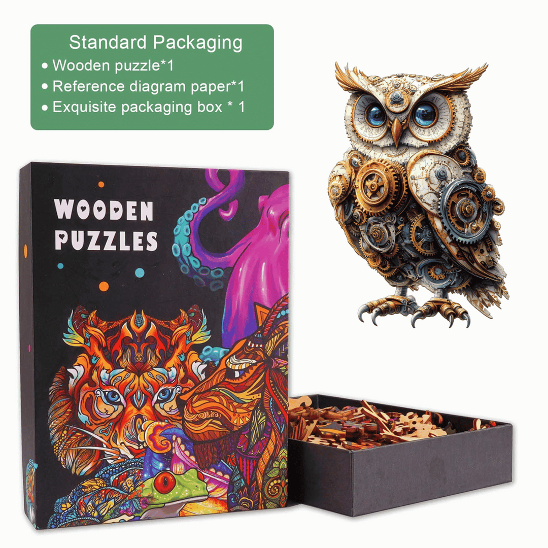 Mechanische Eule Holzpuzzle