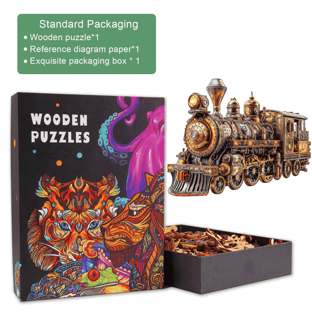 Mechanisches Dampfzug Holzpuzzle