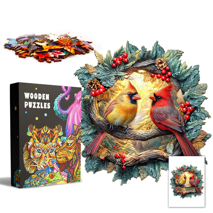 Rotkardinal Holzpuzzle