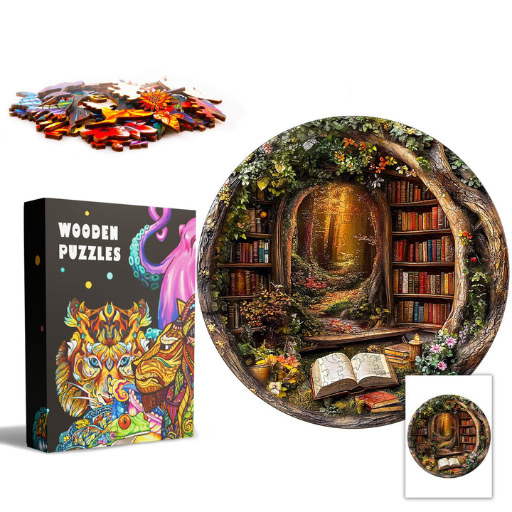 Baumhaus-Bibliothek Holzpuzzle