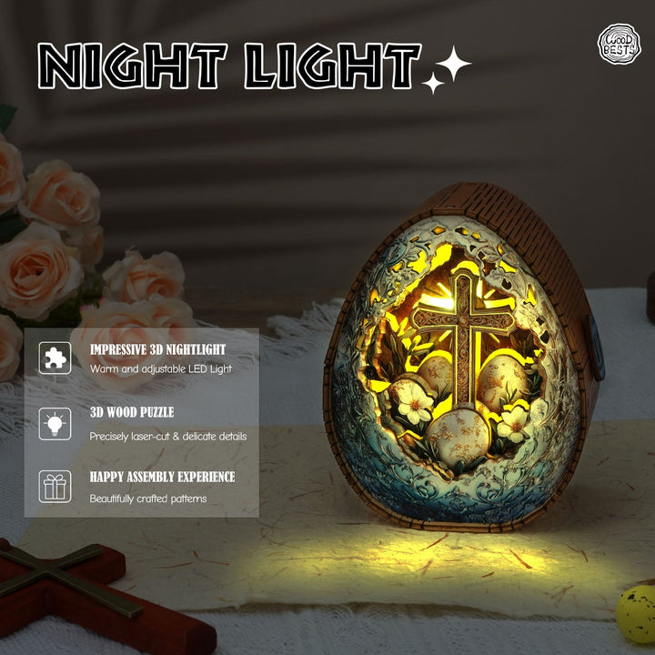 Gesegnete Ostereier - 3D Holz Nachtlicht Bausatz