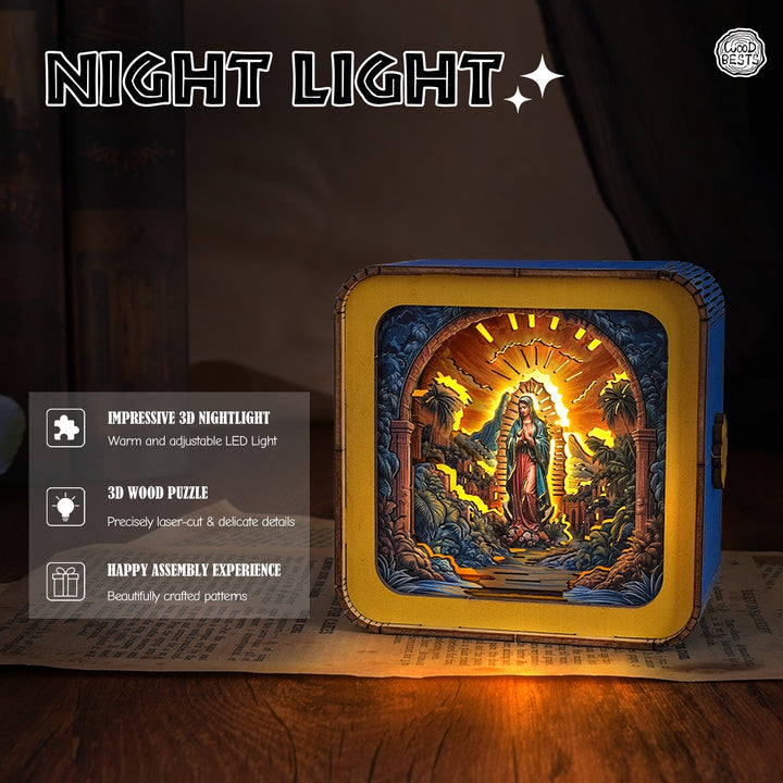 Jungfrau Maria - 3D Holz Nachtlicht Bausatz