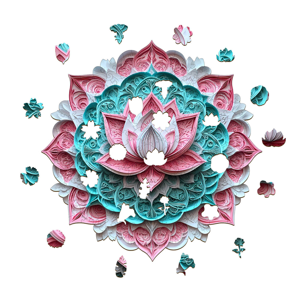 3D Mandala Lotus-1 Wooden Jigsaw Puzzle - By Woodbests