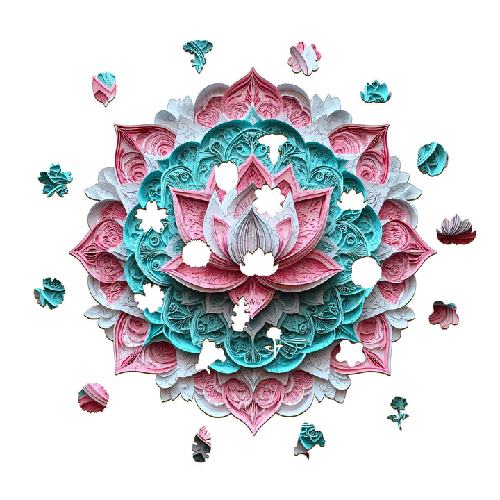 3D Mandala Lotus-1 Wooden Jigsaw Puzzle - By Woodbests