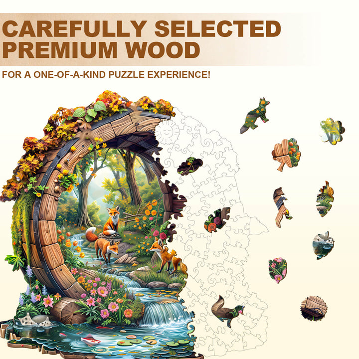 Happy foxes-2 Wooden Jigsaw Puzzle